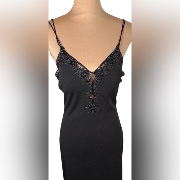 Cache Black Elegant Beaded Maxi Dress Size 10 - Picture 6 of 10